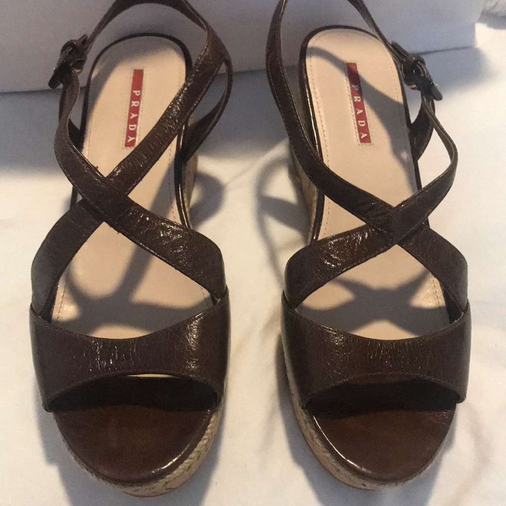 Walnut leather Prada sport